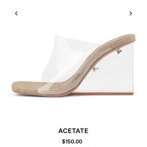 Jeffery Campbell NWOT Women's Clear and Tan Wedge Shoes